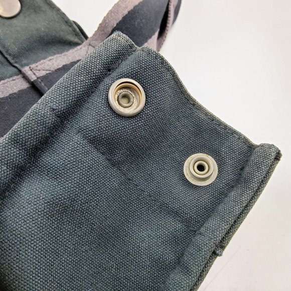 Hermes Fourre Tout Canvas Tote Bag Handbag Satchel Black Grey - Picture 11 of 16